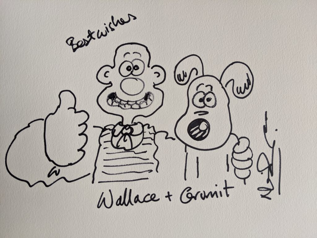 Image of Nick Park Wallace and Gromit sketch