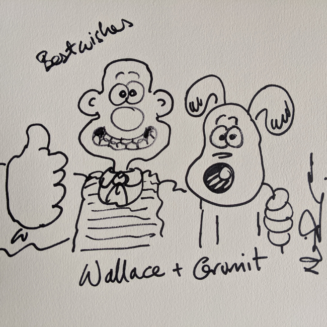 Original Wallace and Gromit sketch by Nick Park