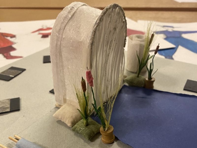 Image shows model of the mountain gateway at the beginning of Bamboozle new show The River designed by Nettie Scriven